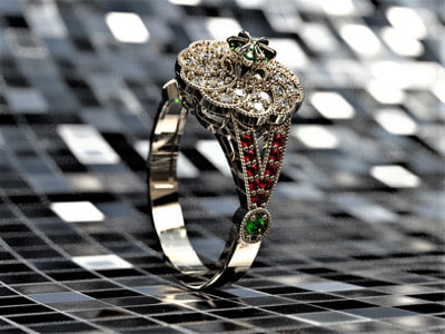 Ruby Emerald Diamond ring