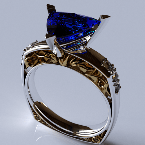 Victorian design ornamental gold ring with diamonds